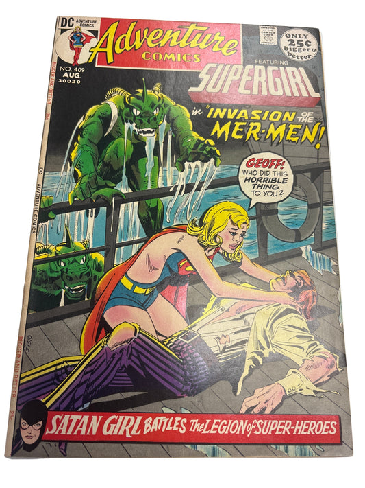 DC ADVENTURE COMICS FEATURING SUPERGIRL IN INVASION OF THE MER-MEN #409