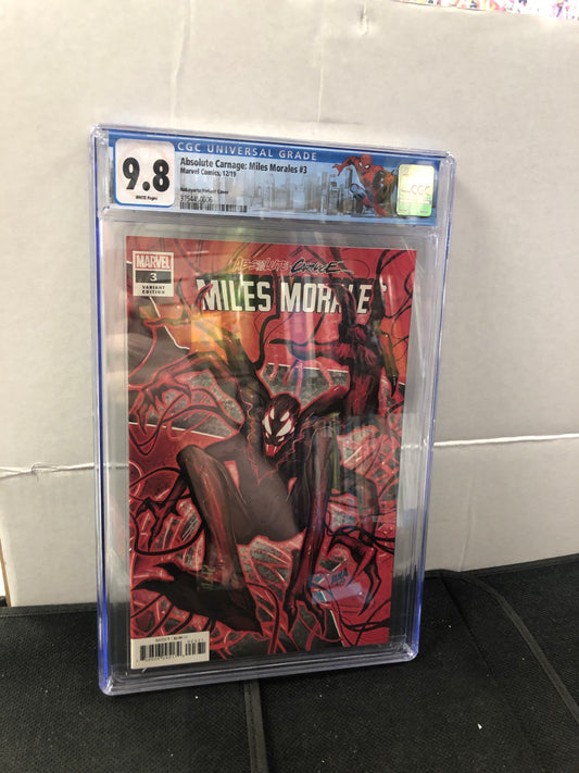 ABSOLUTE CARNAGE: MILES MORALES #3 CGC 9.8 (2019, HTF DNA DAVID NAKAYAMA VARIANT!)