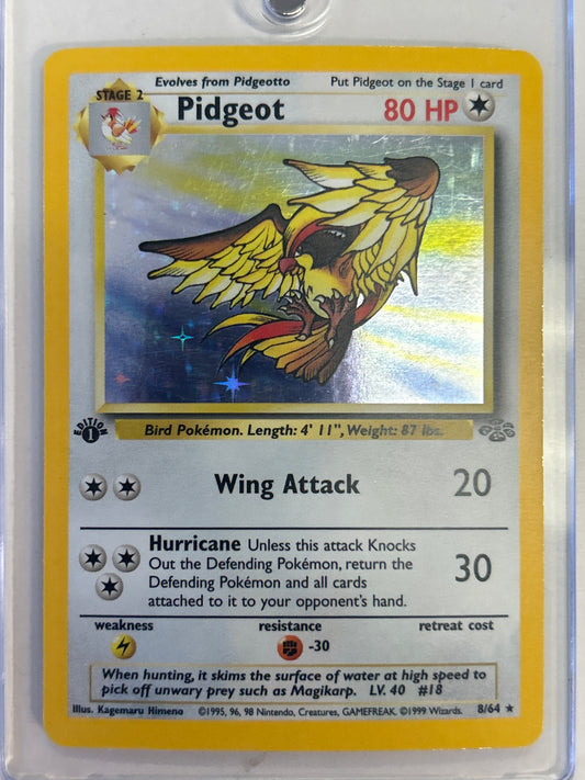 POKÉMON TCG PIDGEOT HOLO 8/64 FIRST EDITION NEAR MINT/LIGHT PLAY CONDITION