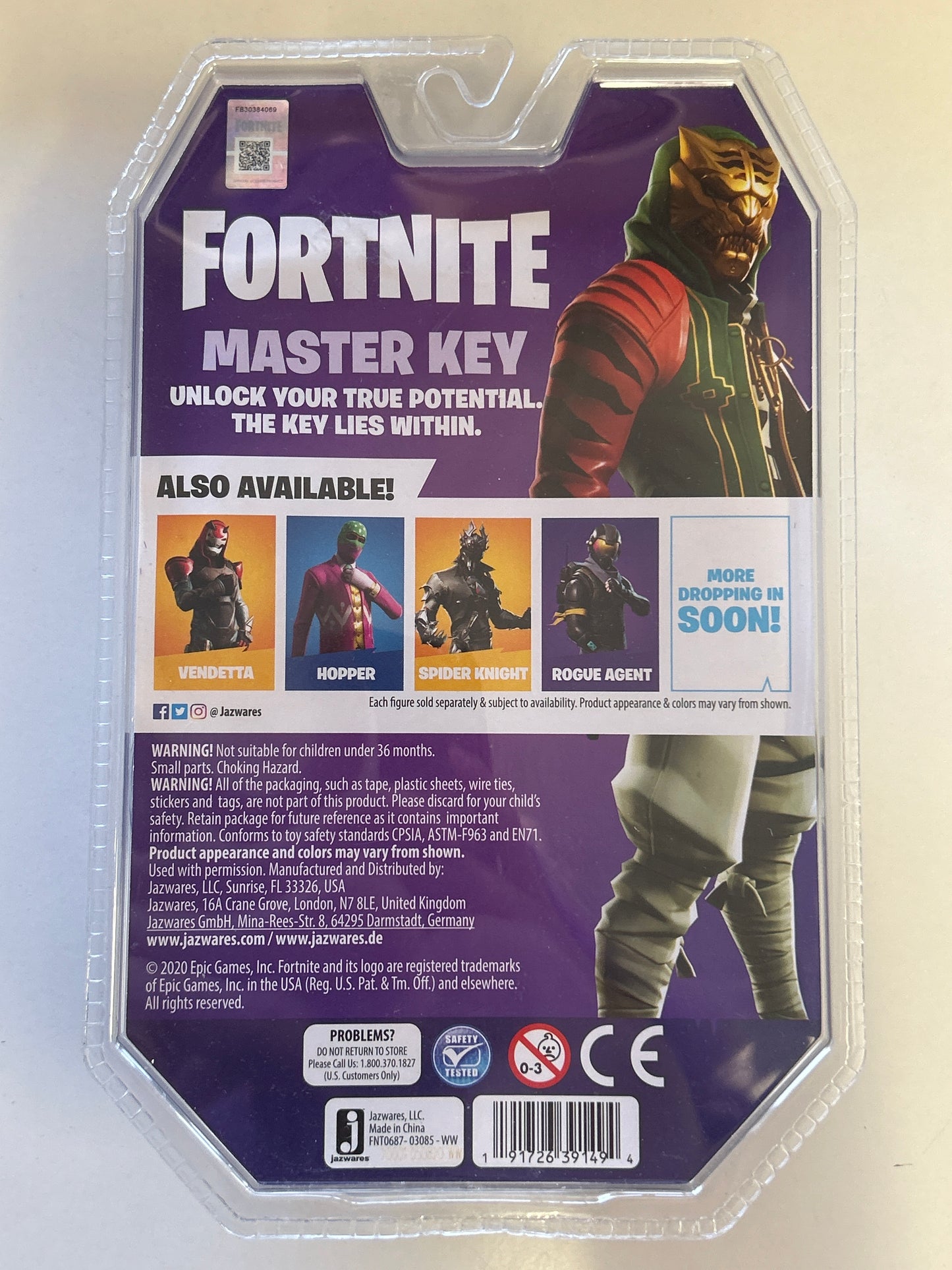 JAZWARES EPIC GAMES FORTNITE MASTER KEY ACTION FIGURE IN SEALED BOX