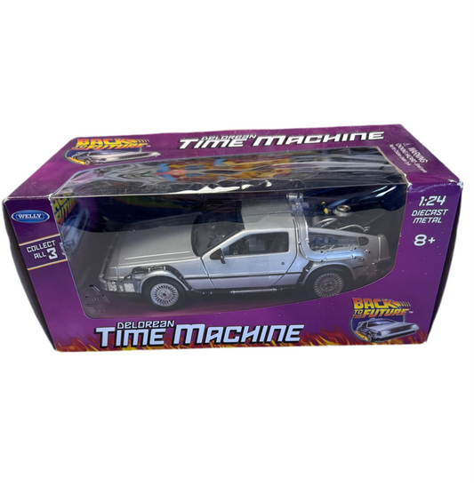 WELLY 1:24 BACK TO THE FUTURE DELOREAN TIME MACHINE ORIGINAL CAR. Mcfly NIB