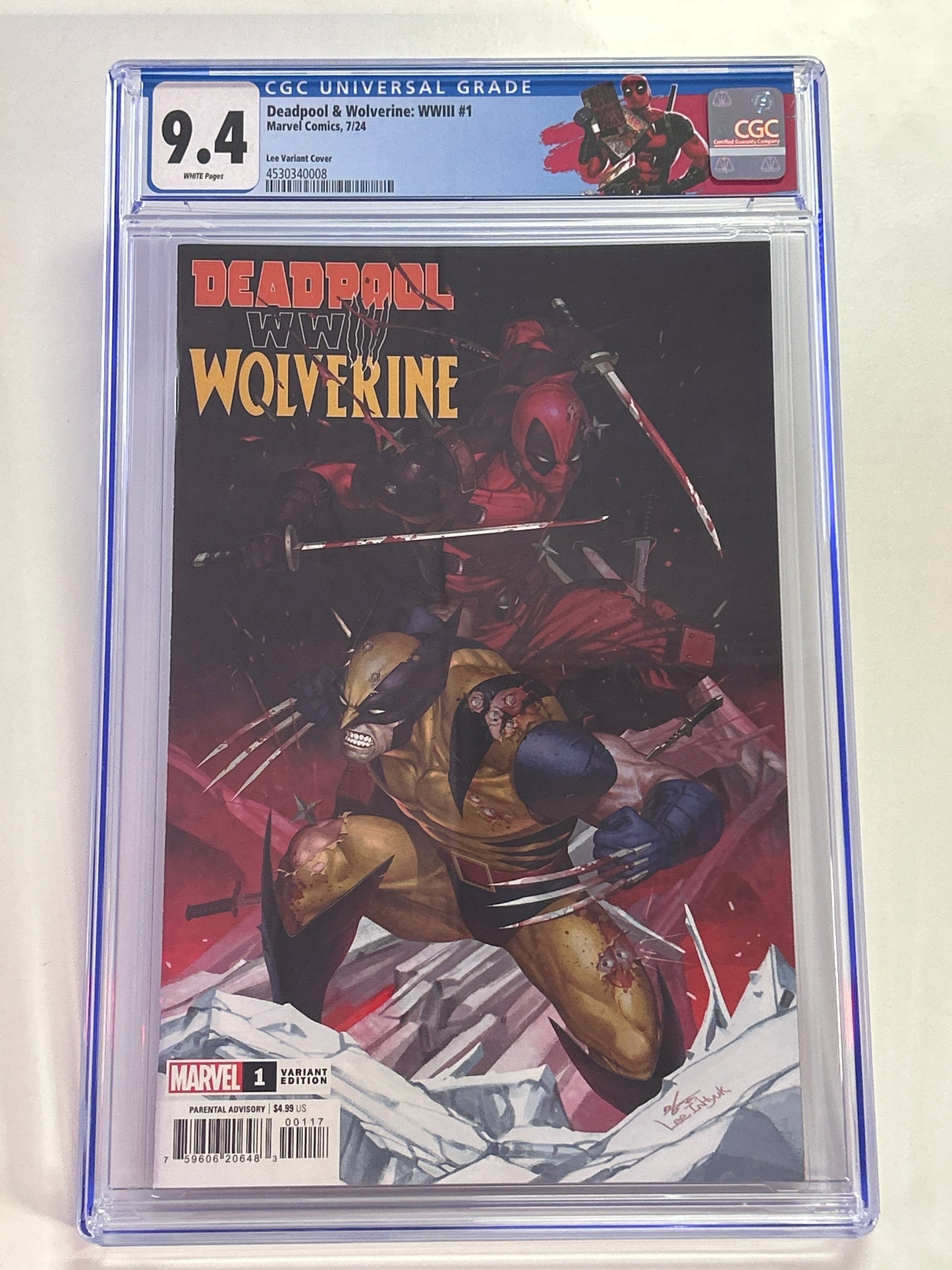 MARVEL COMICS DEADPOOL/WOLVERINE WW3 #1 LEE VARIANT COVER CGC 9.4 WP