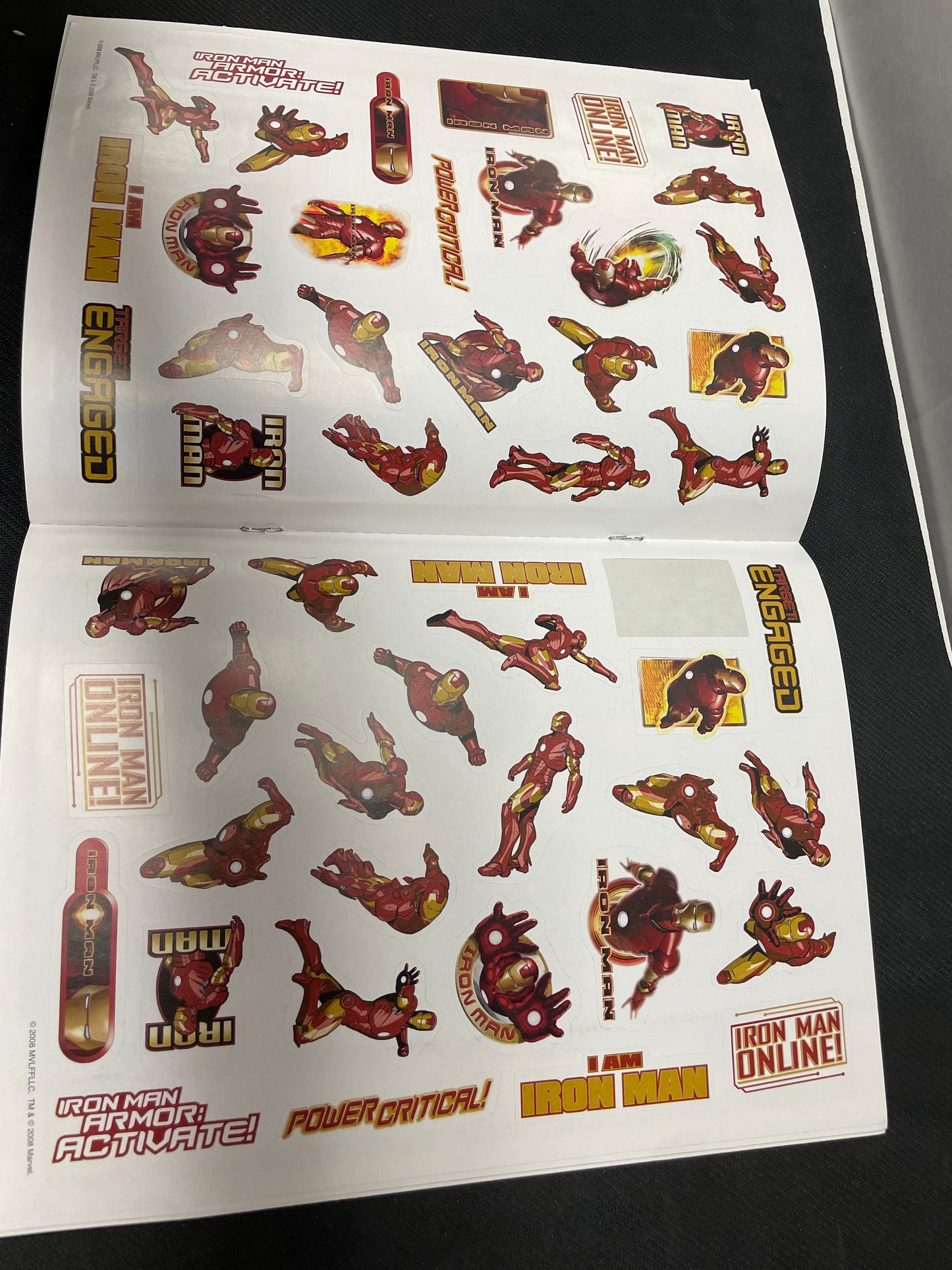 IRON MAN & MARVEL ACTIVITY BOOK 2008 (BENDON ACTIVITY & STICKER BOOK) HTF STICKERS & POSTER!