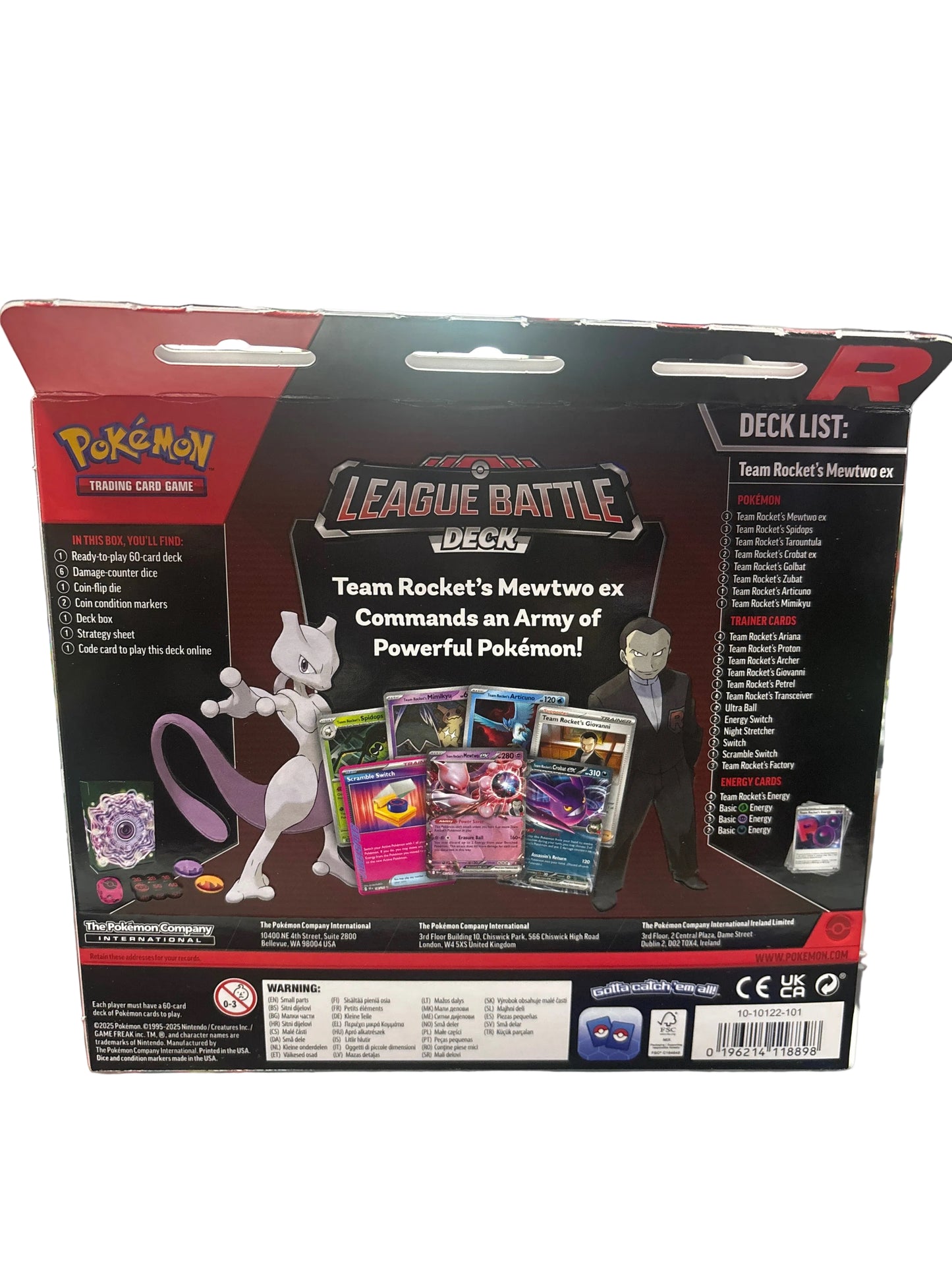 POKEMON LEAGUE BATTLE DECK TEAM ROCKETS MEWTWO EX