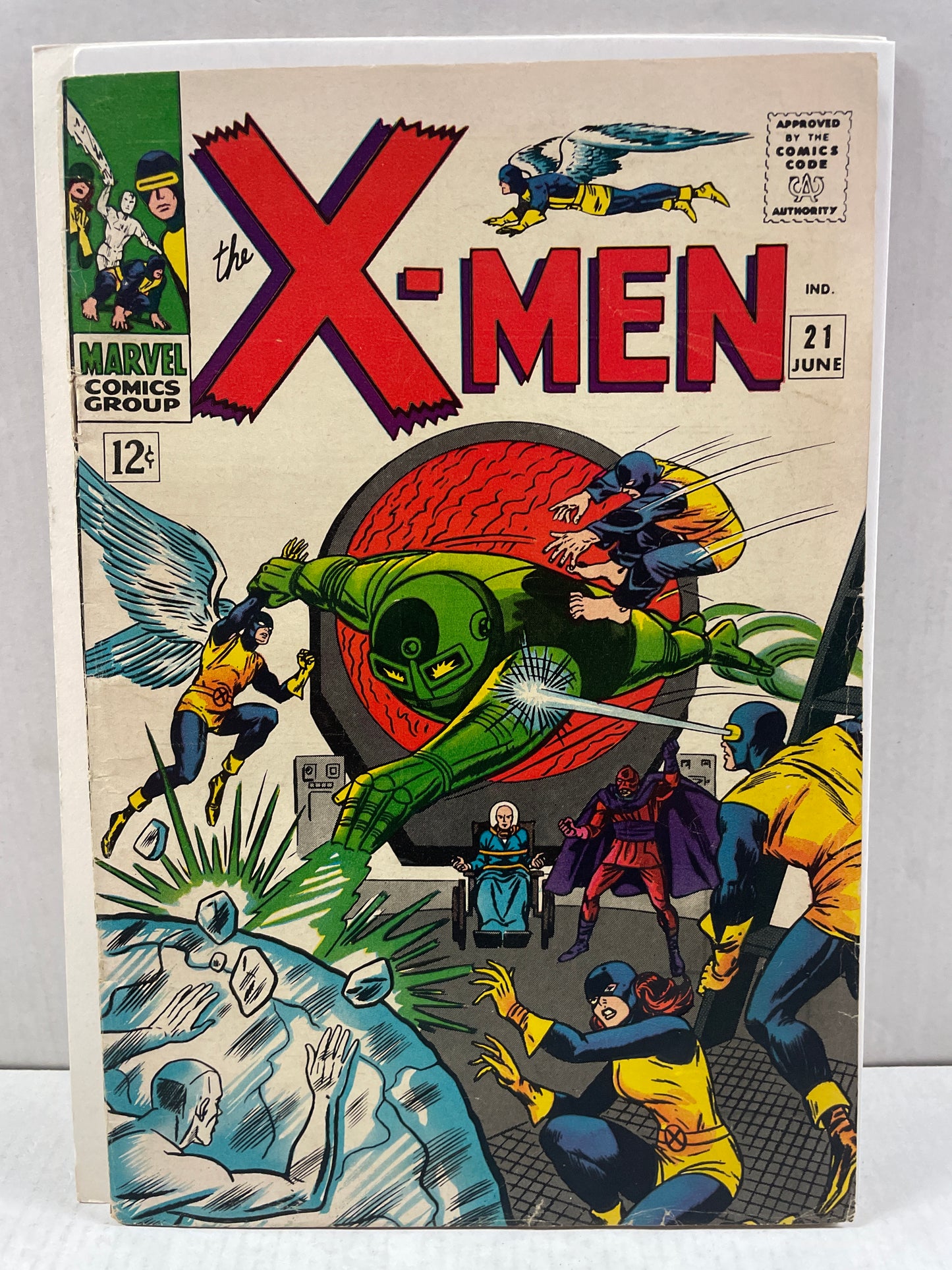 THE X-MEN #21 (1966, MARVEL SILVER AGE KEY COMIC) 1st APPEARANCE OF DOMINUS, 2nd SUPREME ONE & 3rd LUCIFER!! FINE+ BEAUTY!!
