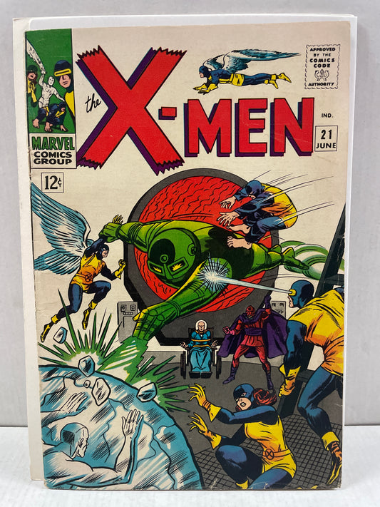 THE X-MEN #21 (1966, MARVEL SILVER AGE KEY COMIC) 1st APPEARANCE OF DOMINUS, 2nd SUPREME ONE & 3rd LUCIFER!! FINE+ BEAUTY!!