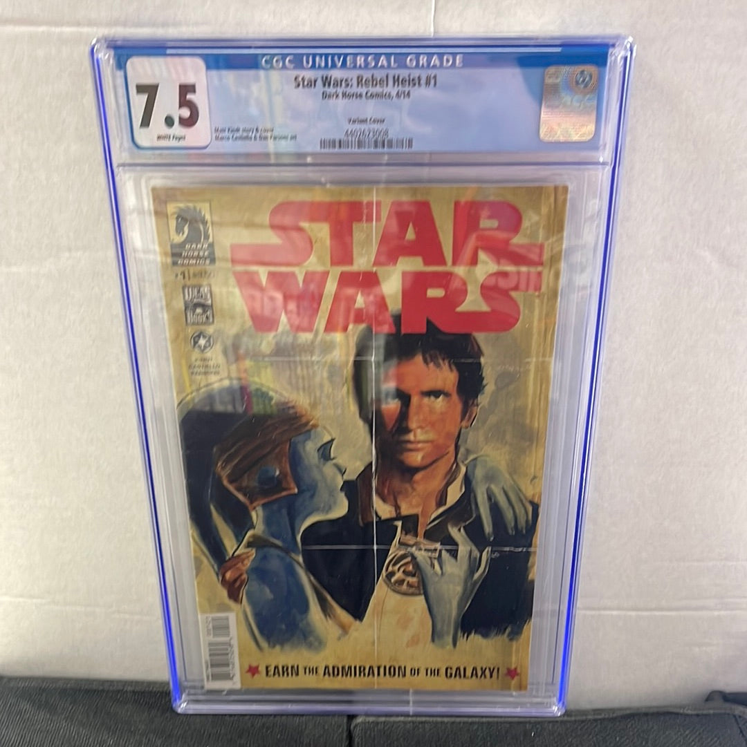 DARK HORSE COMICS STAR WARS: REBEL HEIST #1 CGC 7.5