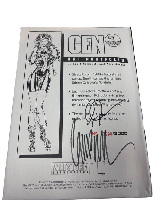 LIMITED EDITION GEN 13 ART PORTFOLIO CAMPBELL AND GARNER 1994 NO 0990/3000 SIGNED