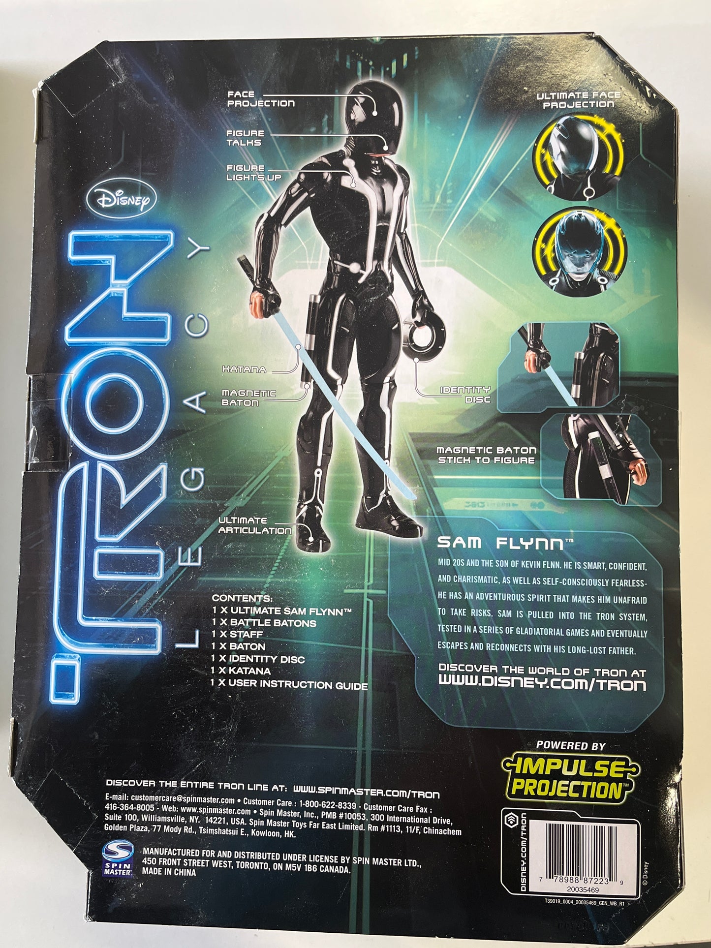 TRON LEGACY IMPULSE PROJECTION DISNEY ULTIMATE SAM FLYNN