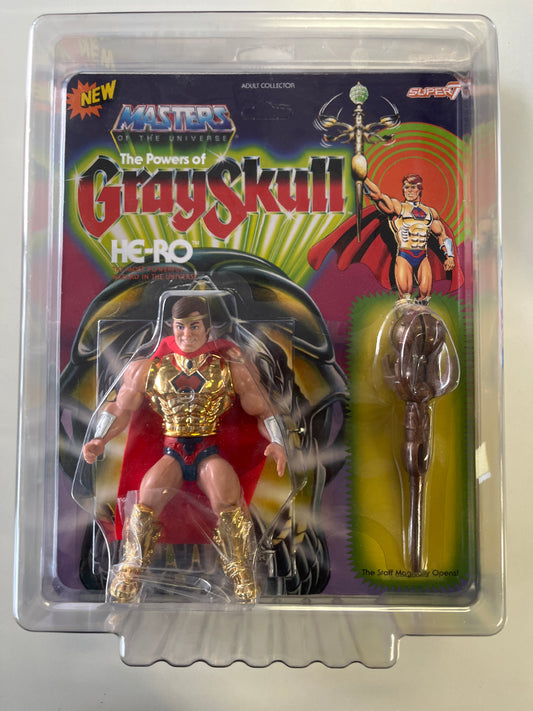 MASTERS OF THE UNIVERSE THE POWERS OF GRAYSKULL HE-RO THE MOST WIZARD IN THE UNIVERSE