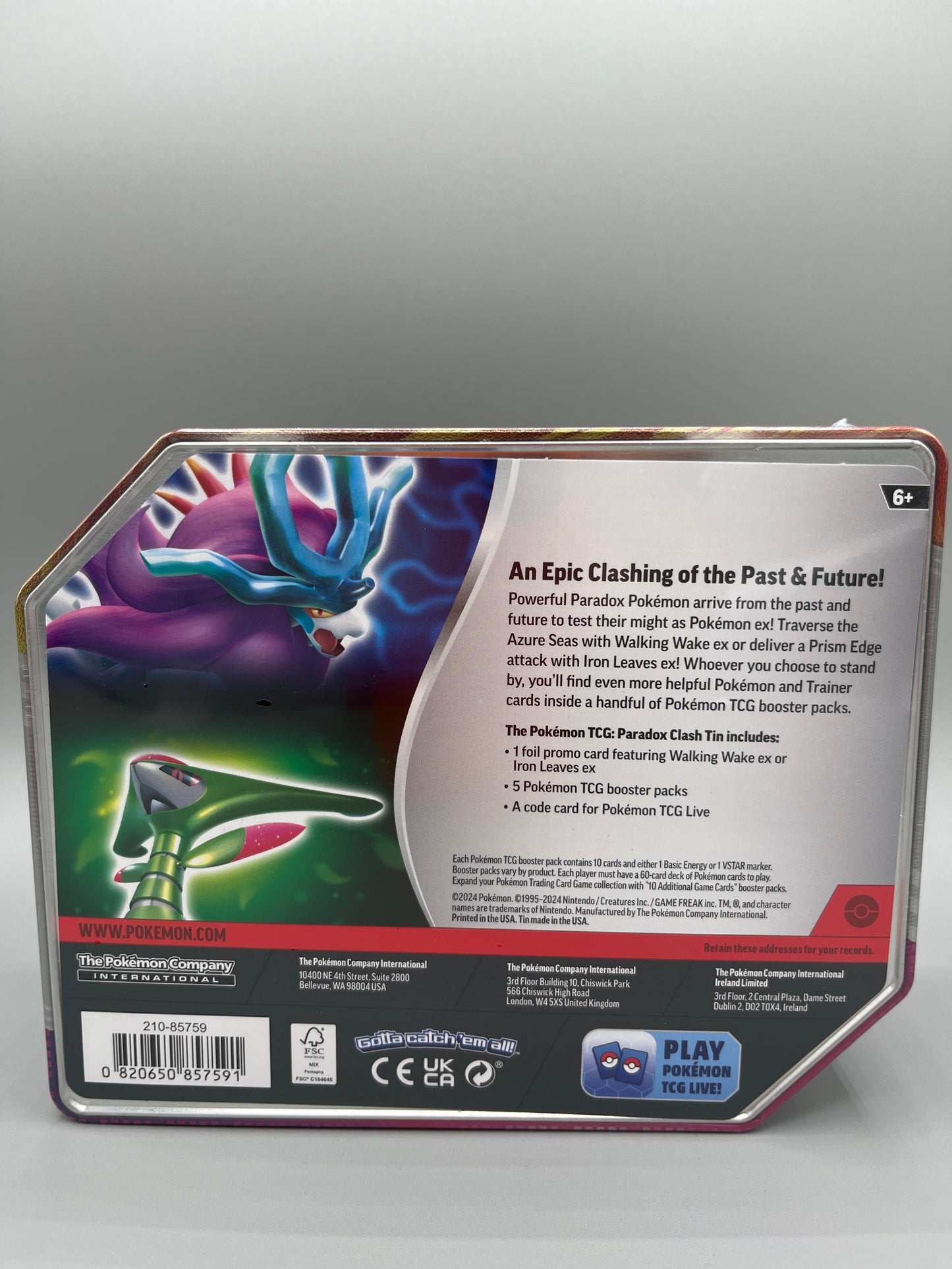 Pokemon Trading card game Iron Leaves EX tin