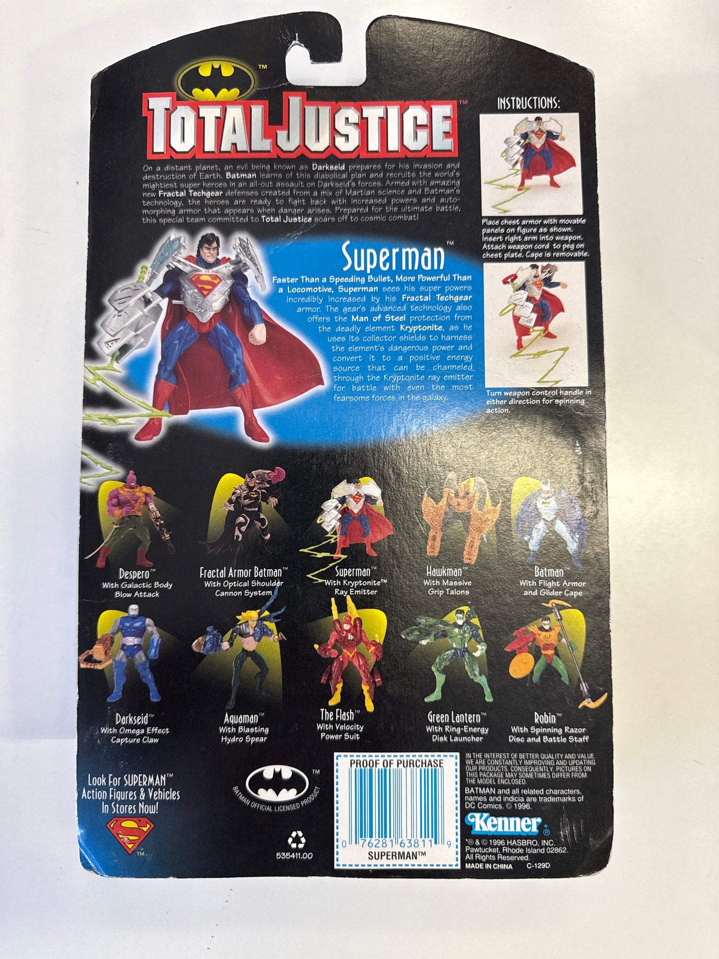 TOTAL JUSTICE SUPERMAN with KRYPTONITE EMITTER ACTION FIGURE