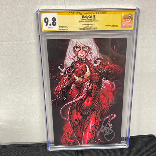 MARVEL COMICS BLACK CAT #2 CGC 9.8 SIGNED BY MARK BROOKS VARIANT A