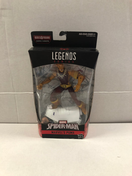 MARVEL LEGENDS SERIES SPIDER-MAN MARVELS PUMA OKAY CONDITION BOX DAMAGE ON BACK OF BOX