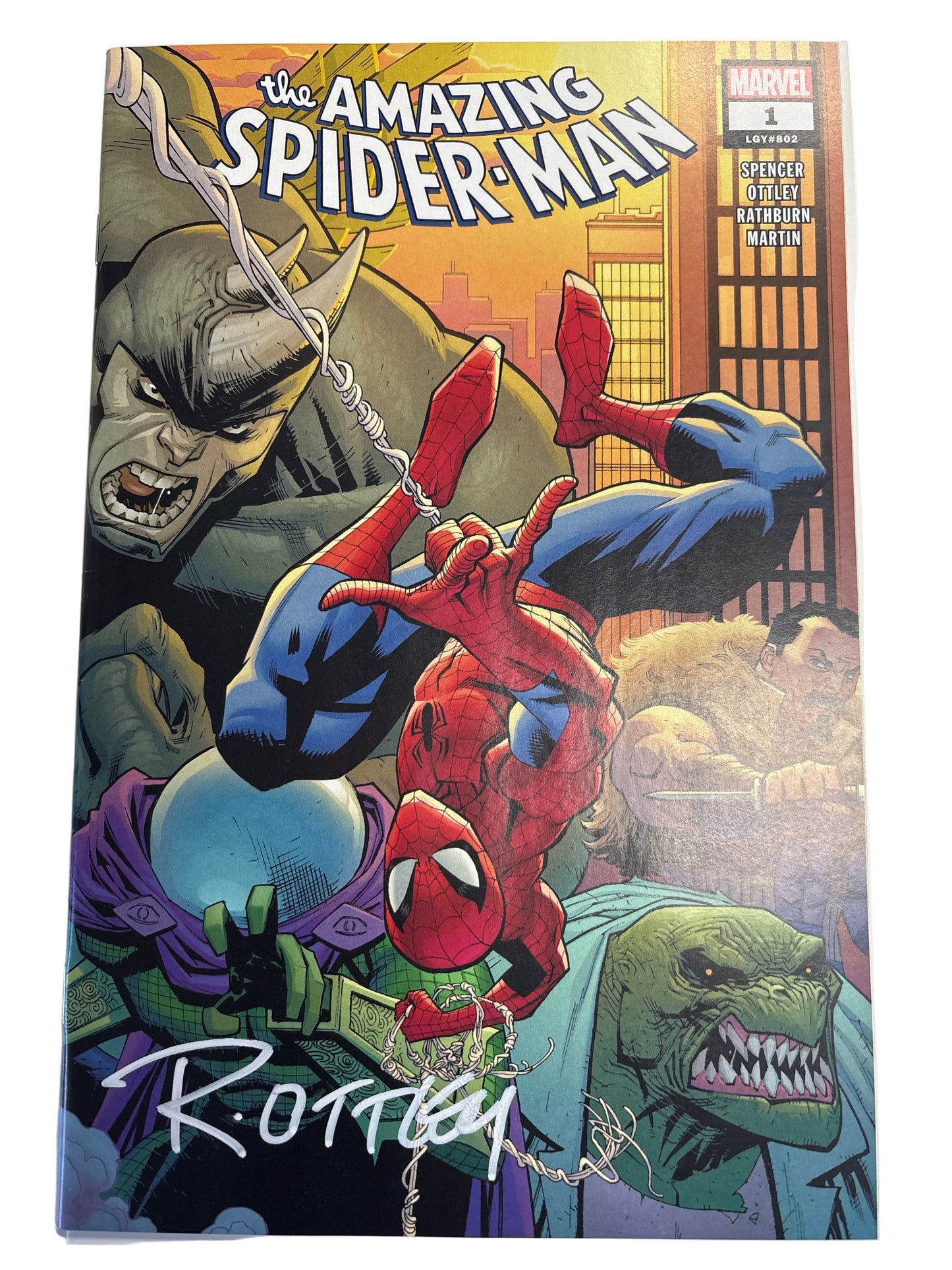 THE AMAZING SPIDER-MAN #1 SIGNED BY RYAN OTTLEY WITH CERTIFICATE OF AUTHENTICITY