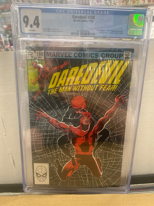 MARVEL COMICS DAREDEVIL #188 (1982) 1ST APPEARANCE OF STONE CLAW AND SHAFT CGC 9.4 WP