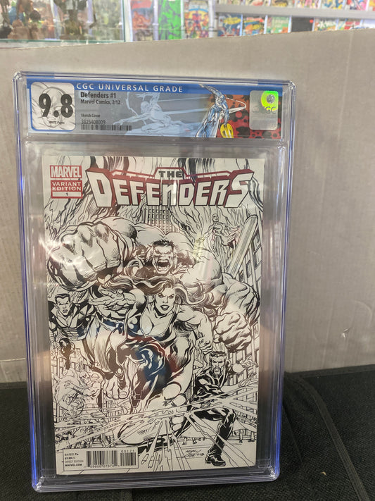 MARVEL COMICS DEFENDERS #1 (2012) SKETCH COVER CGC 9.8 WP