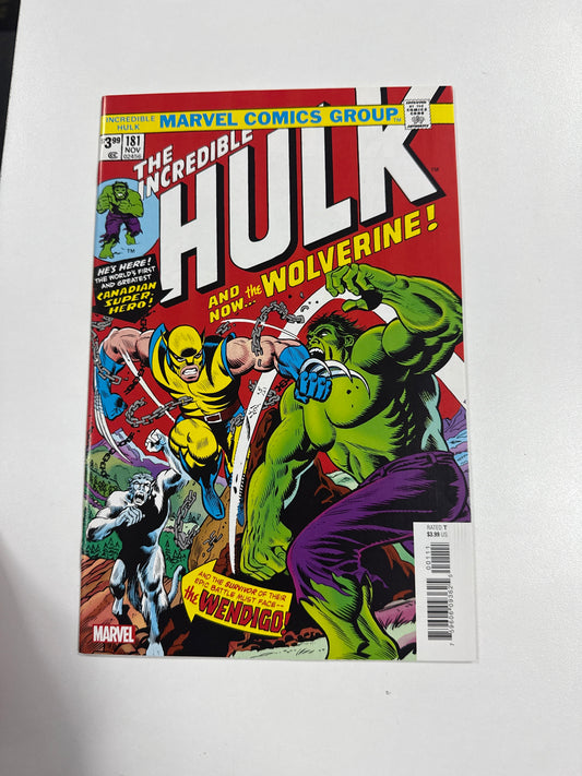 Wolverine vs Incredible Hulk #181 NM/MT Condition Facsimile Reprint