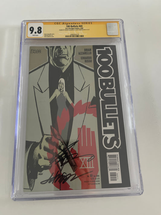 VERTIGO COMICS 100 BULLETS #69 CGC 9.8 SIGNED BRIAN AZZARELLO & DAVE JOHNSON