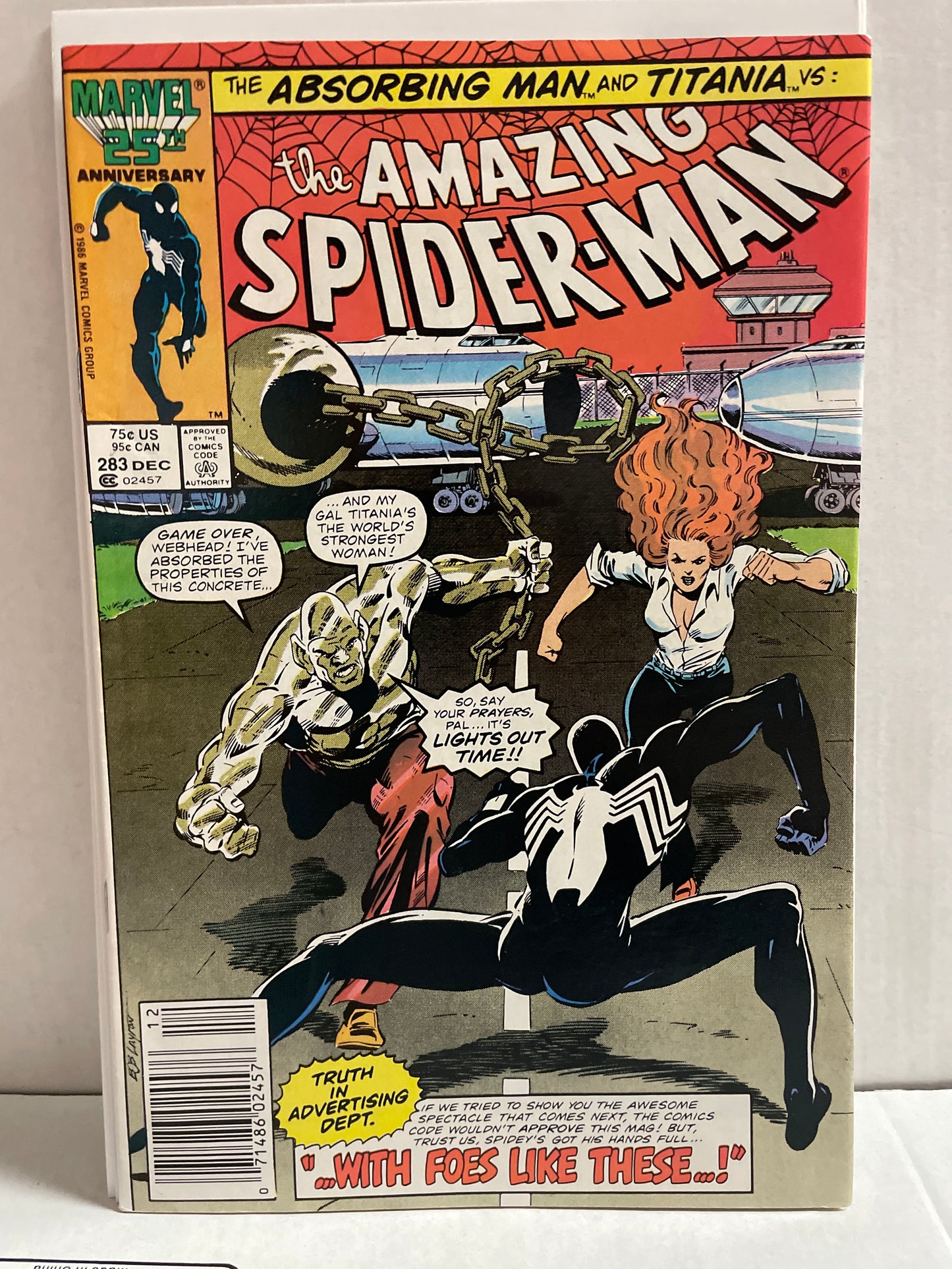THE AMAZING SPIDER-MAN #283 NM- GEM 💎 (1986 VHTF MARVEL MARK JEWELERS VARIANT COMIC KEY!) 1st MONGOOSE APPEARANCE! CGC ME!