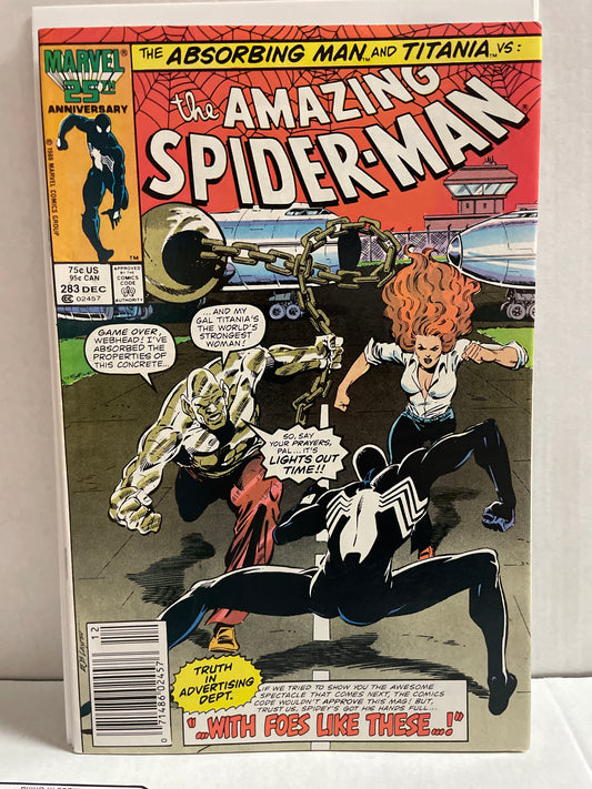 THE AMAZING SPIDER-MAN #283 NM- GEM 💎 (1986 VHTF MARVEL MARK JEWELERS VARIANT COMIC KEY!) 1st MONGOOSE APPEARANCE! CGC ME!