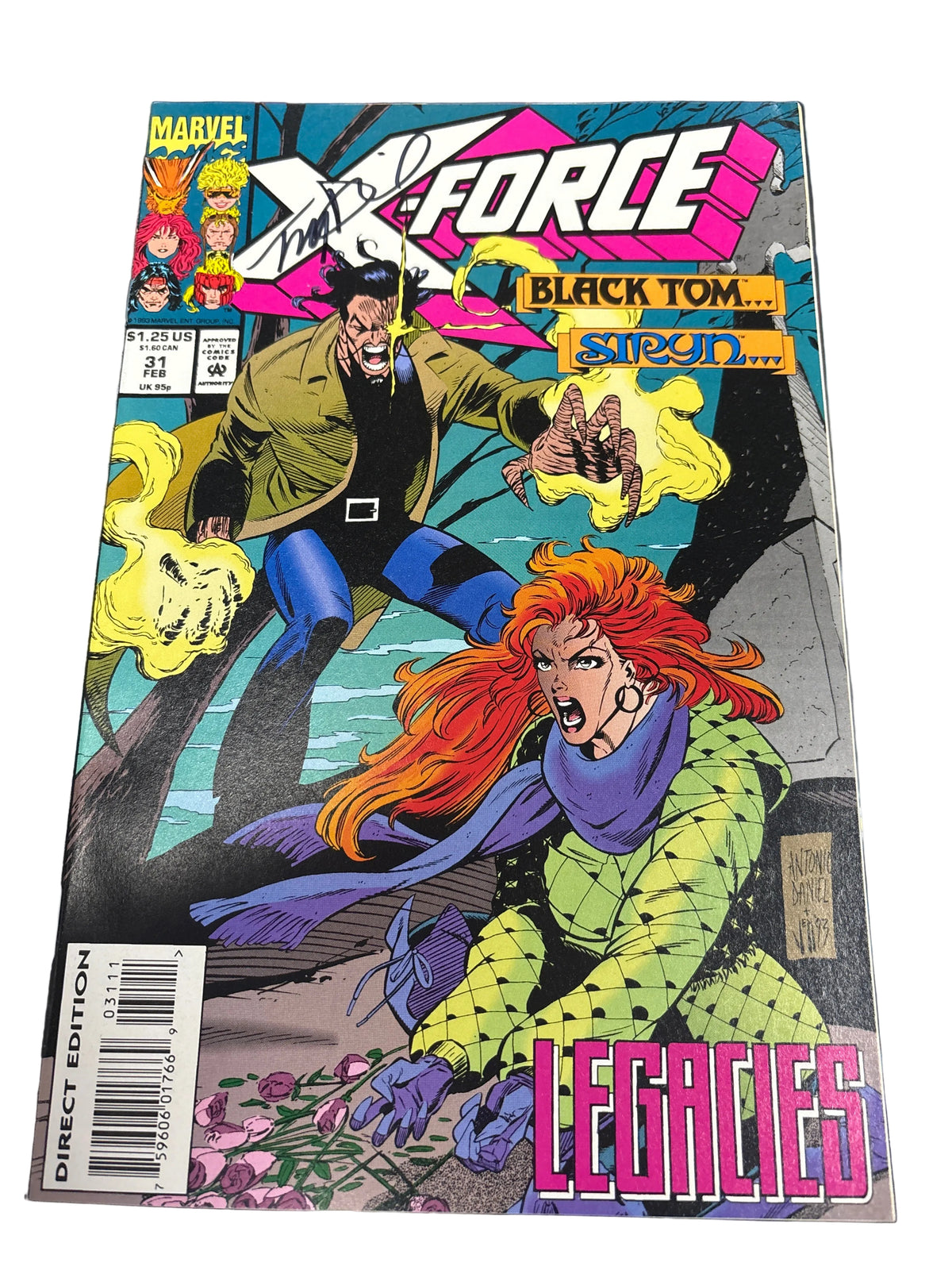 MARVEL X-FORCE #31 SIGNED BY TONY S. DANIEL WITH COA