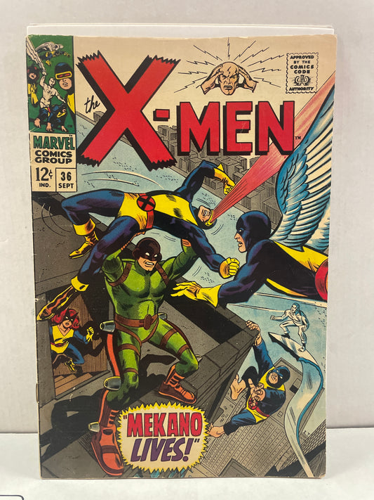 THE X-MEN #36 (1967, MARVEL SILVER AGE KEY COMIC, BEAUTY!) 1st MEKANO & 2nd MORPH APPEARANCE! FINE+