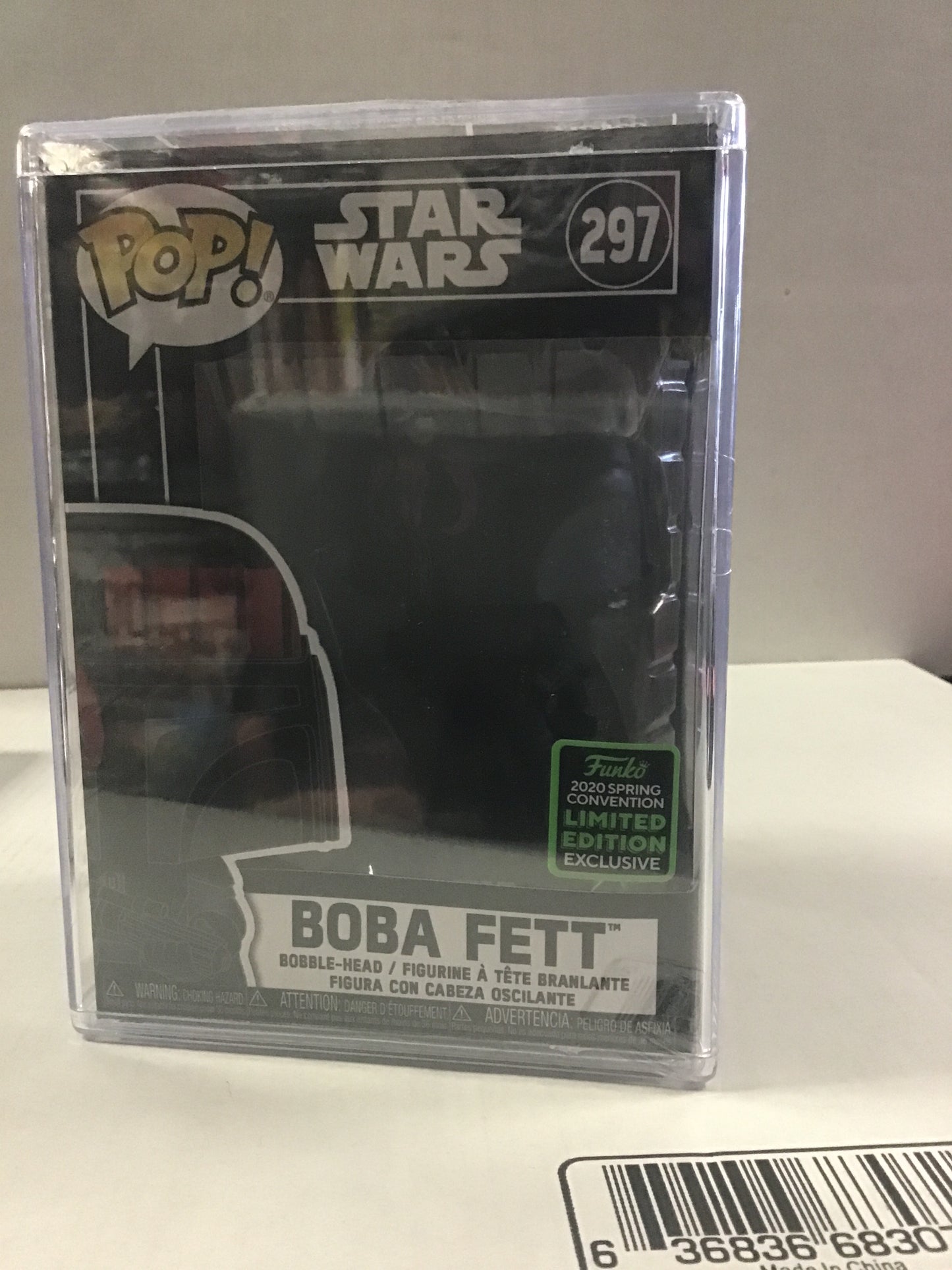 FUNKO POP STAR WARS #297 BOBA FETT LIMITED EDITION (2020 SPRING CONVENTION EXCLUSIVE) ~ SEALED IN HARD PROTECTOR!