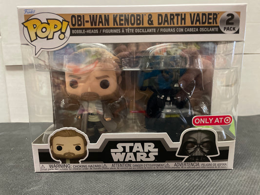 STAR WARS FUNKO OBI-WAN KENOBI & DARTH VADER (2022, EXCELLENT CONDITION)