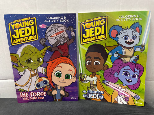 STAR WARS YOUNG JEDI ADVENTURES COLORING & ACTIVITY BOOKS (2x NEW & DIFFERENT BOOKS!) THE FORCE WILL GUIDE YOU & MY FRIENDS ARE JEDI
