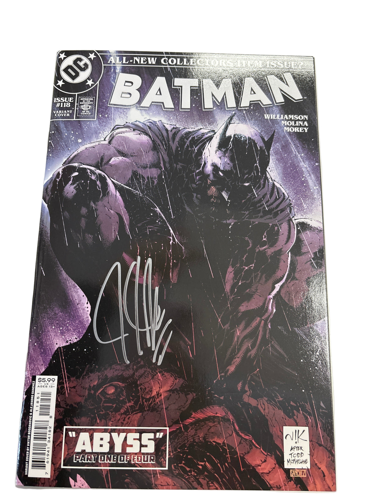 DC COLLECTORS ITEM ISSUE BATMAN #118 VARIANT COVER SIGNED BY JOSHUA WILLIAMSON WITH CERTIFICATE OF AUTHENTICITY