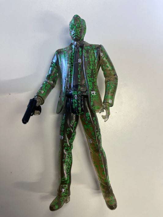 THE MATRIX AGENT SMITH DATA CODE ACTION FIGURE