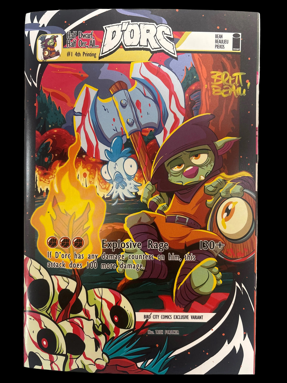 DORC #1 4TH PRINT TCG VARIANT BIRD CITY COMICS SIGNED BY BRETT BEAN W COA