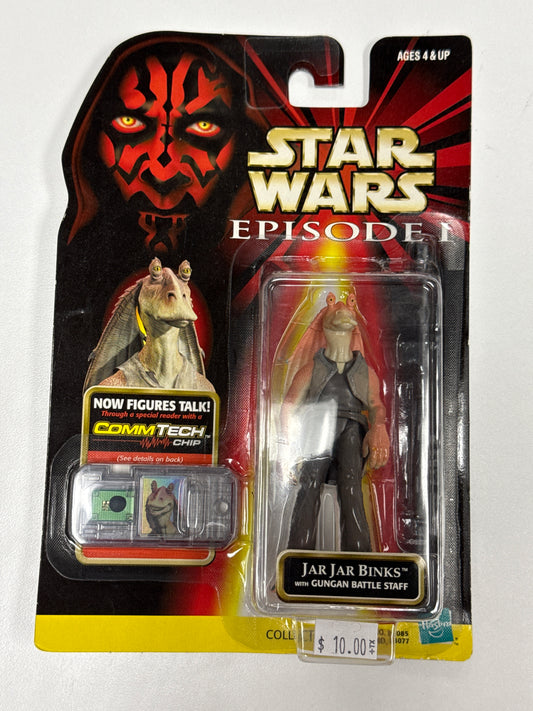 Star Wars Episode I JAR JAR BINKS With BATTLE STAFF Action Figure