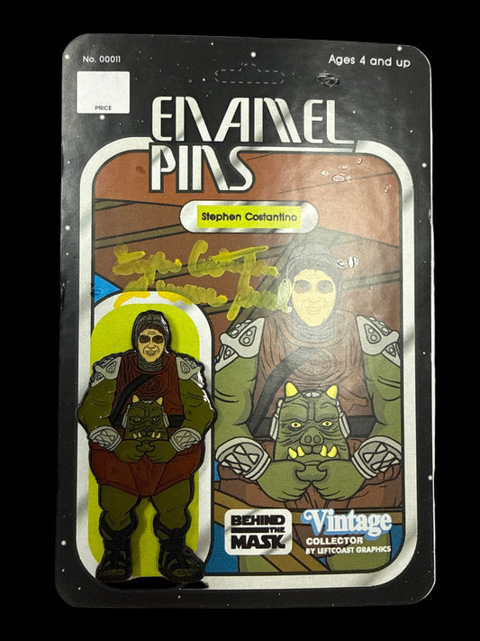 KENNER BEHIND THE MASK STAR WARS GAMOREAN GUARD PIN SIGNED BY STEVEN COSTANTINO
