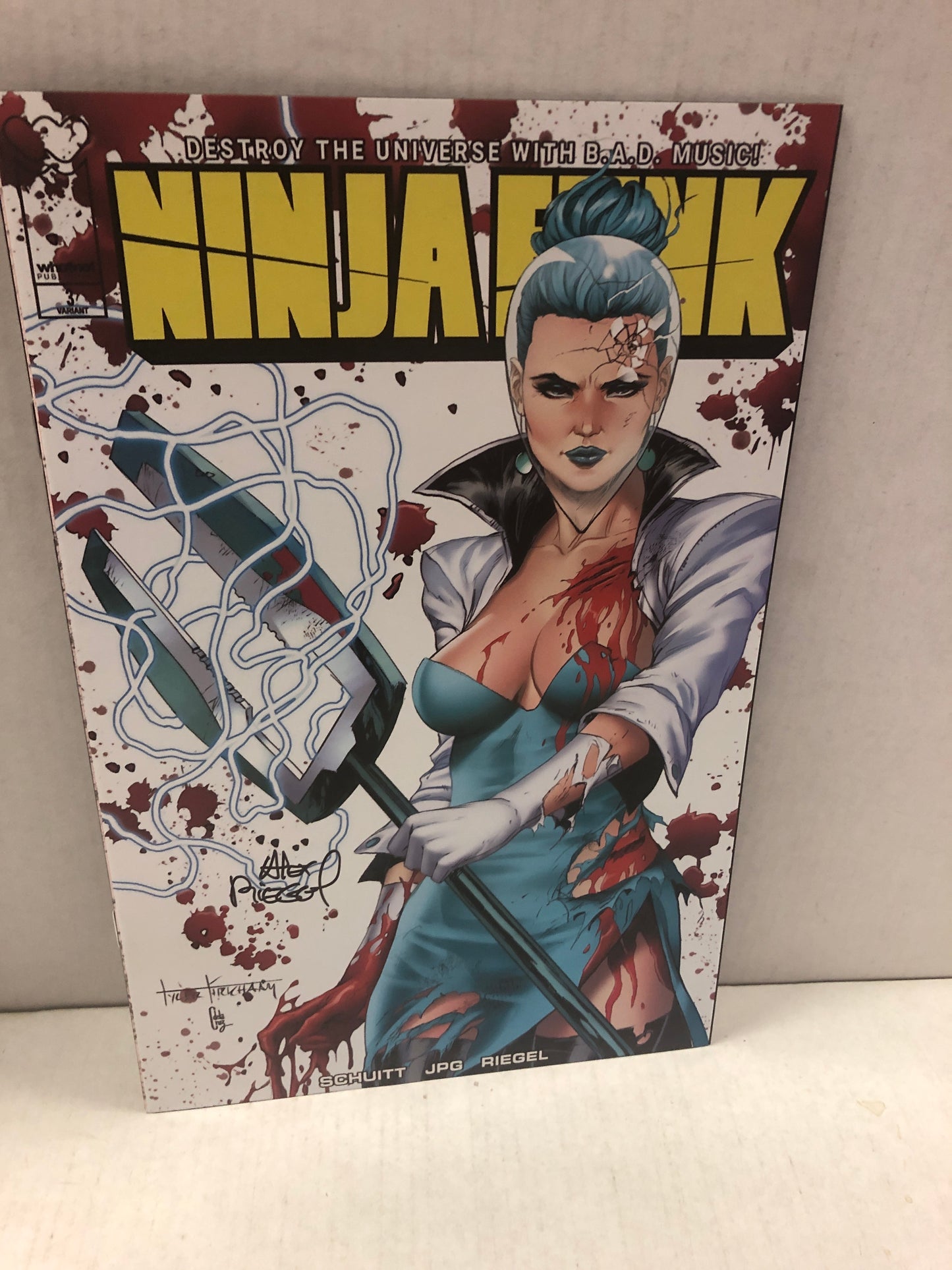 WHATNOT PUBLISHING NINJA FUNK 1 VARIANT SIGNED BY ALEX RIEGEL WITH COA NM