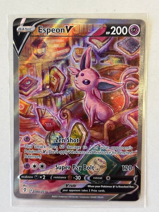 POKÉMON TRADING CARD GAME ESPEON V ALT ART 180/203 NEAR MINT CONDITION