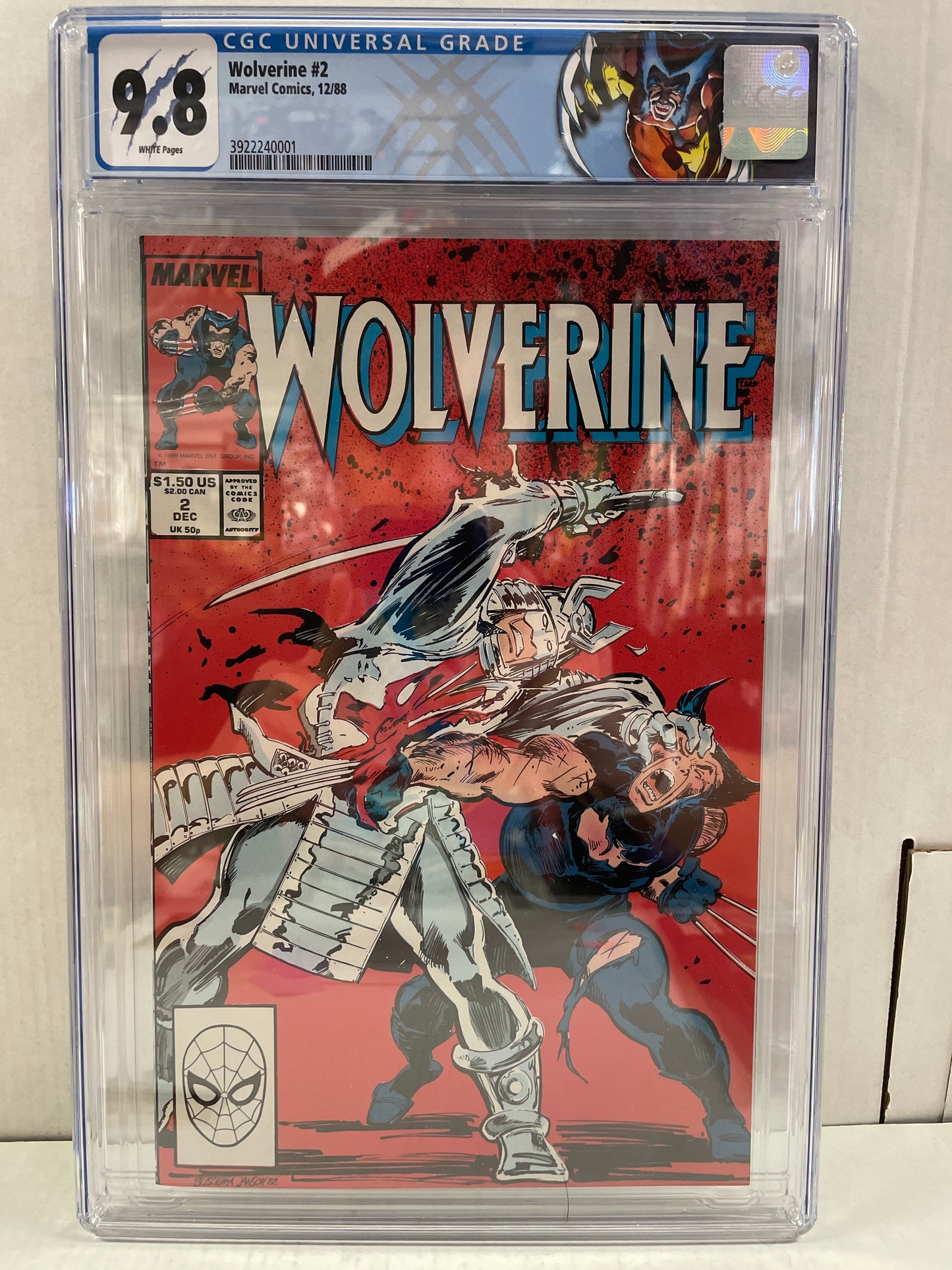 WOLVERINE #2 (1988) CGC 9.8 CUSTOM LABEL! 💎