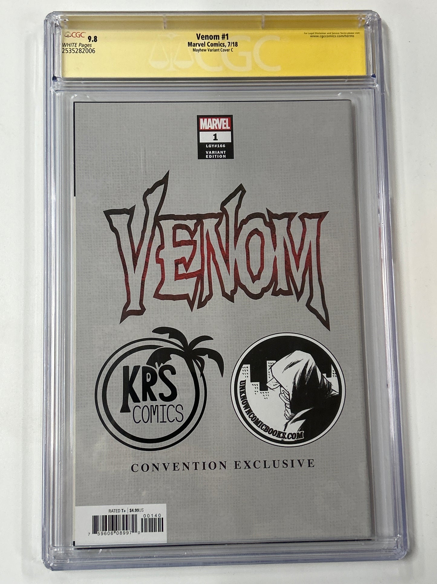 VENOM #1 VARIANT CGC 9.8 SIGNATURE SERIES RYAN STEGMAN, MIKE MAYHEW, JIM LEE