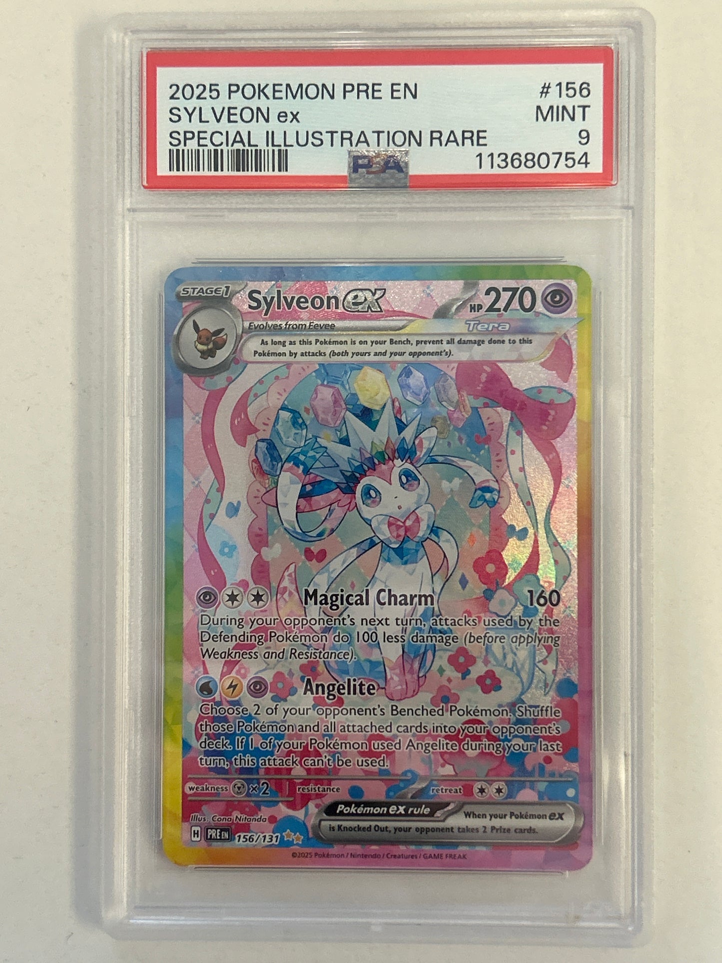 2025 POKEMON PRISMATIC EVOLUTIONS SYLVEON EX PSA 9