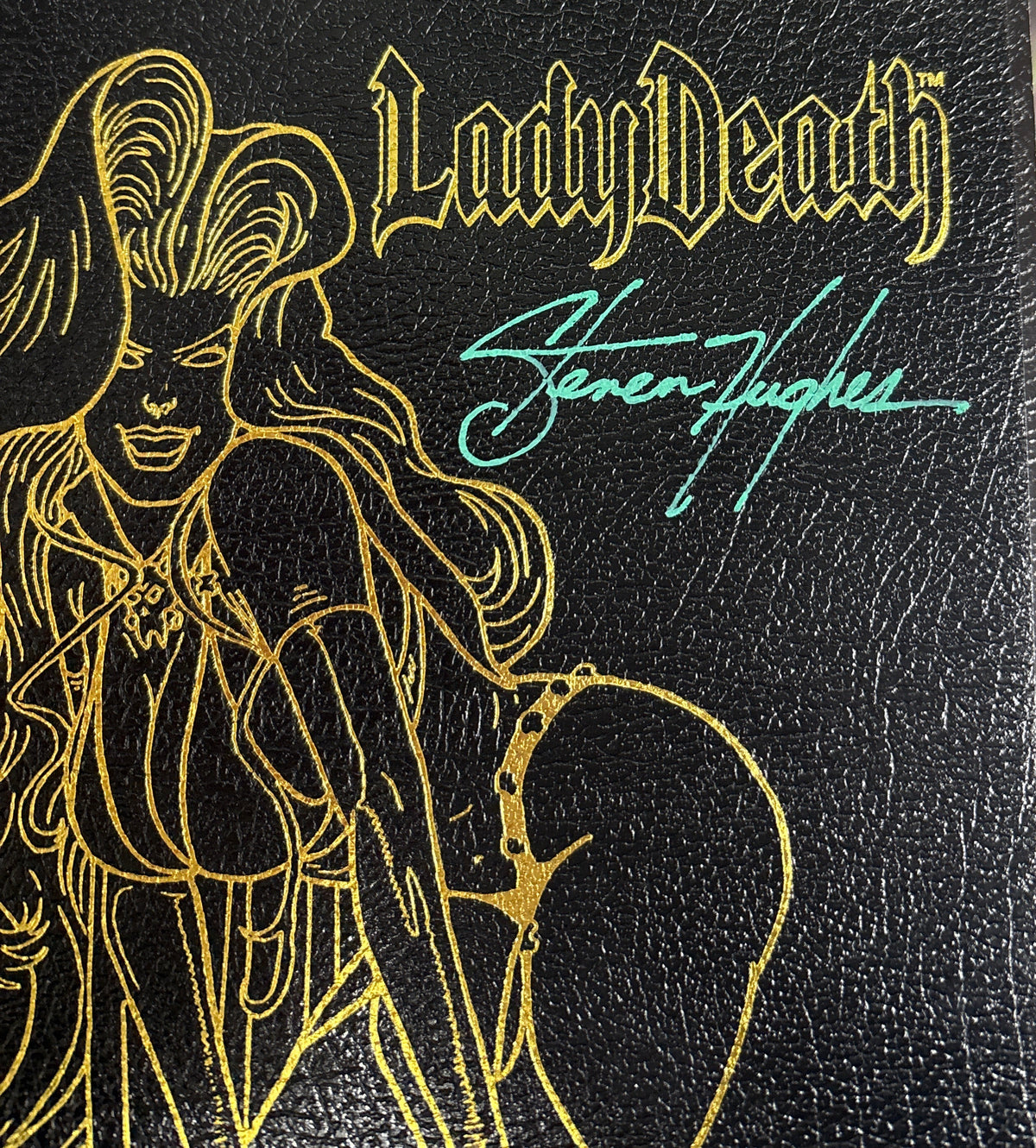 CHAOS COMICS LADY DEATH THE CRUCIBLE #1 LIMITED EDITION LEATHER COVER SIGNED BY STEVEN HUGHES WITH COA