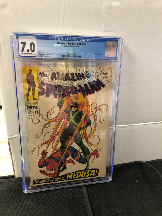 AMAZING SPIDER-MAN #62 CGC 7.0 (1968 ICONIC SILVER AGE, STAN LEE & JOHN ROMITA ASM!)