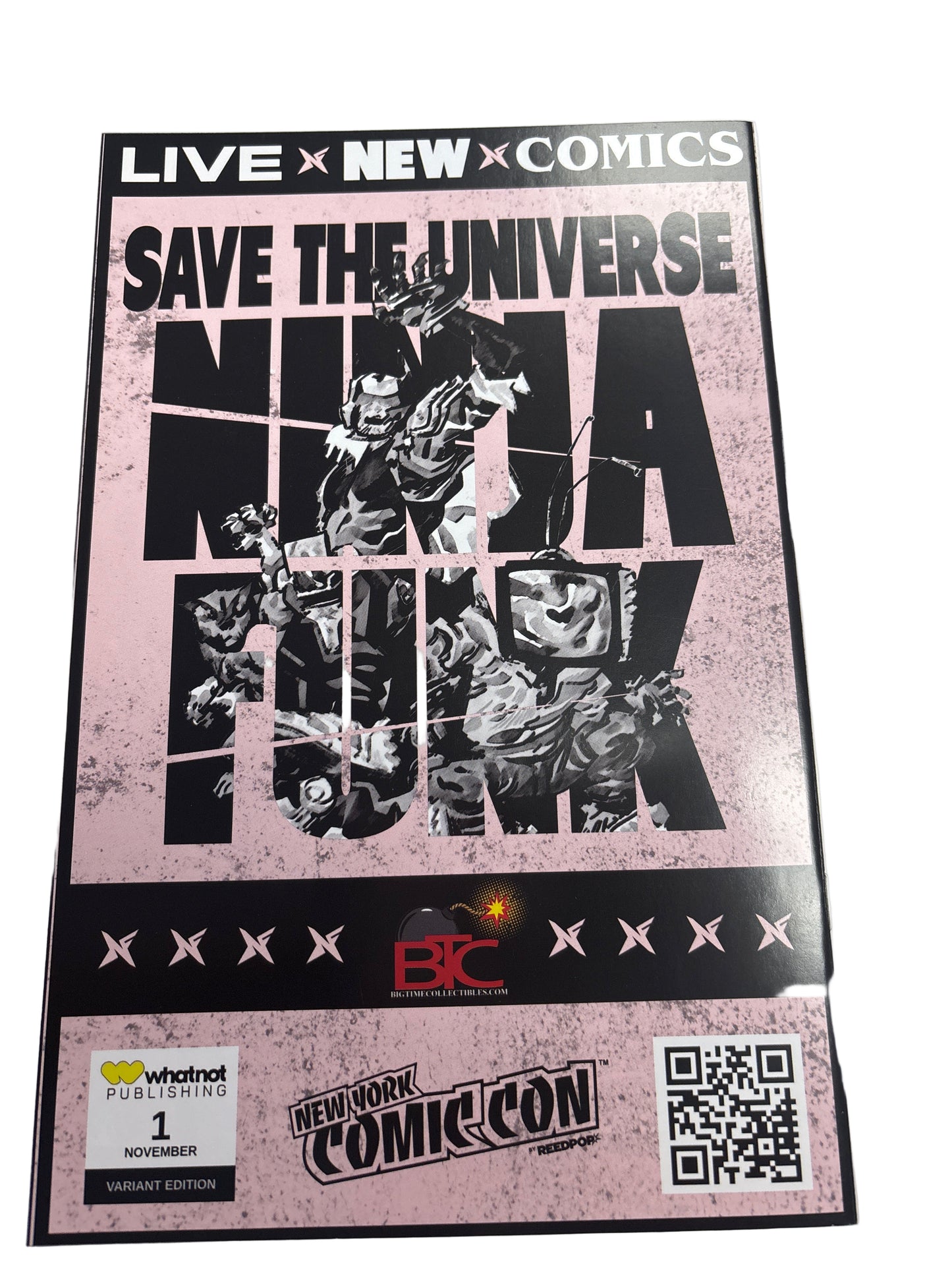 WHATNOT PUBLISHING WHAT SUPER HEROES NINJA FUNK #1 SIGNED BY JOHN BEATTY WITH CERTIFICATE OF AUTHENTICITY