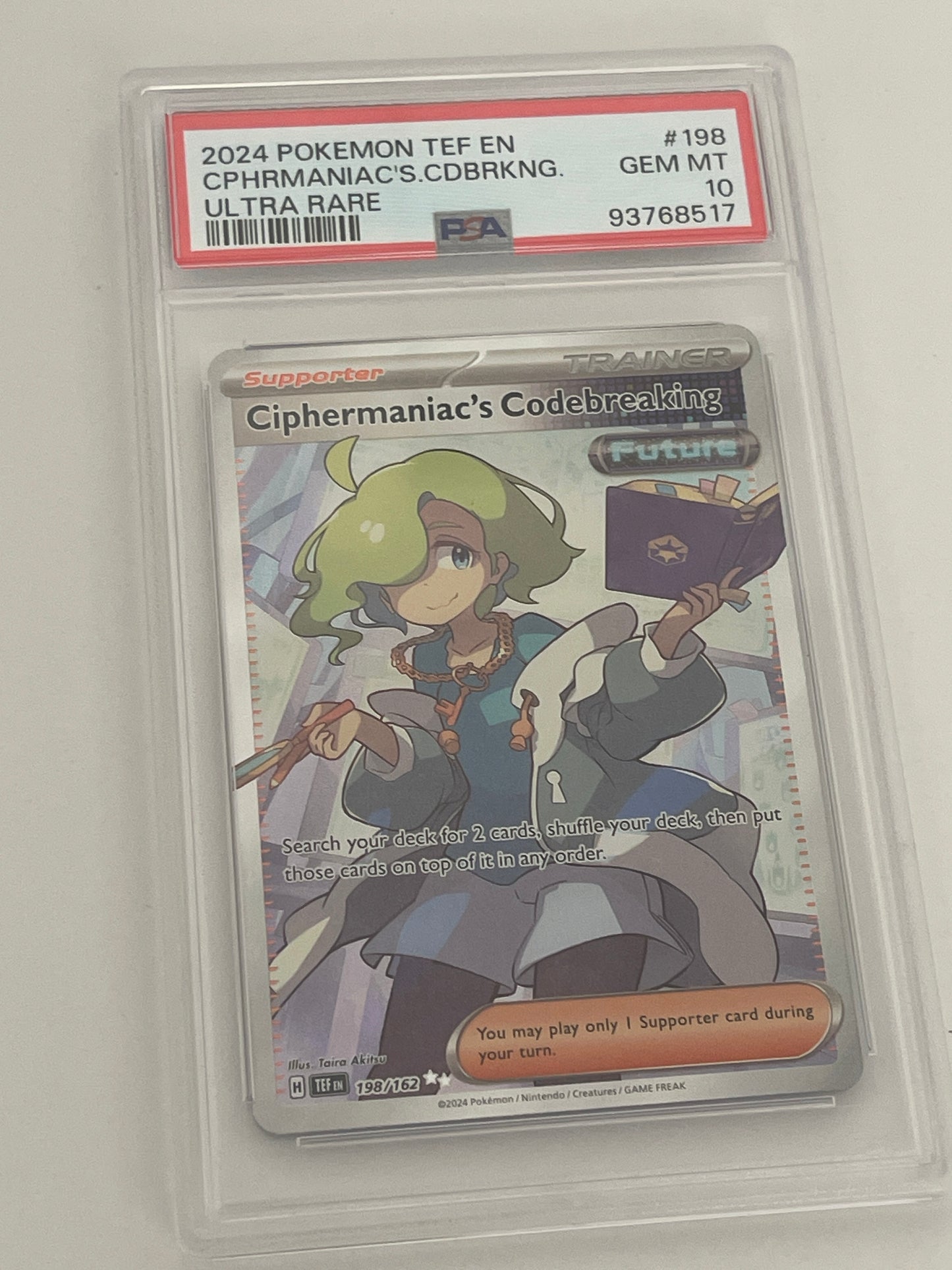 2024 POKEMON TEF EN CIPHERMANIAC’S CODEBREAKING ULTRA RARE PSA 10