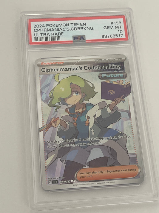 2024 POKEMON TEF EN CIPHERMANIAC’S CODEBREAKING ULTRA RARE PSA 10