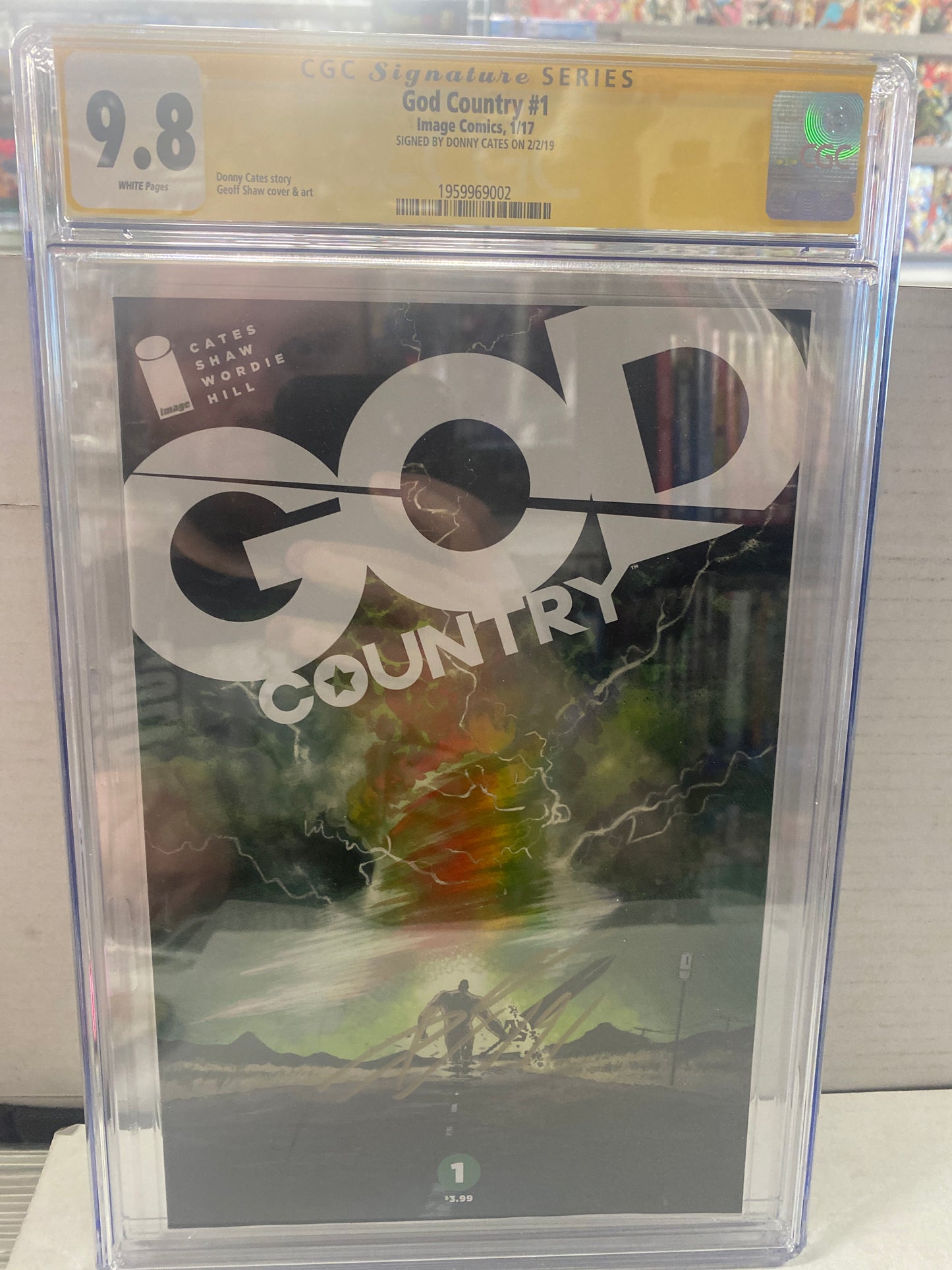 IMAGE COMICS GOD COUNTRY #1 (2017) SIGNED BY DONNY CATES CGC SS 9.8 WP