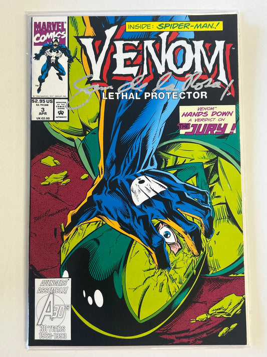 MARVEL COMICS VENOM LETHAL PROTECTOR #3 (1993) SIGNED SAM DE LA ROSA NEAR MINT CONDITION