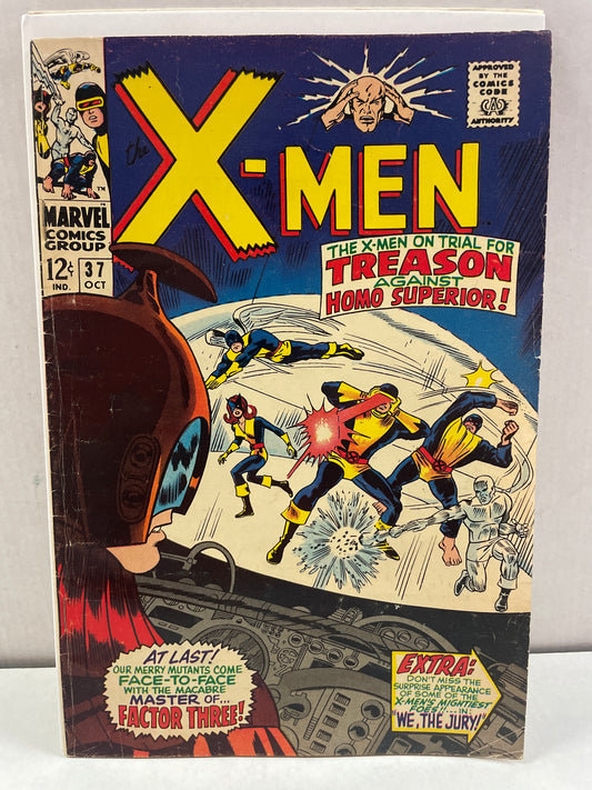 THE X-MEN #37 (1967, MARVEL SILVER AGE KEY) 1st MUTANT MASTER! 3rd BANSHEE & MORPH! FINE-