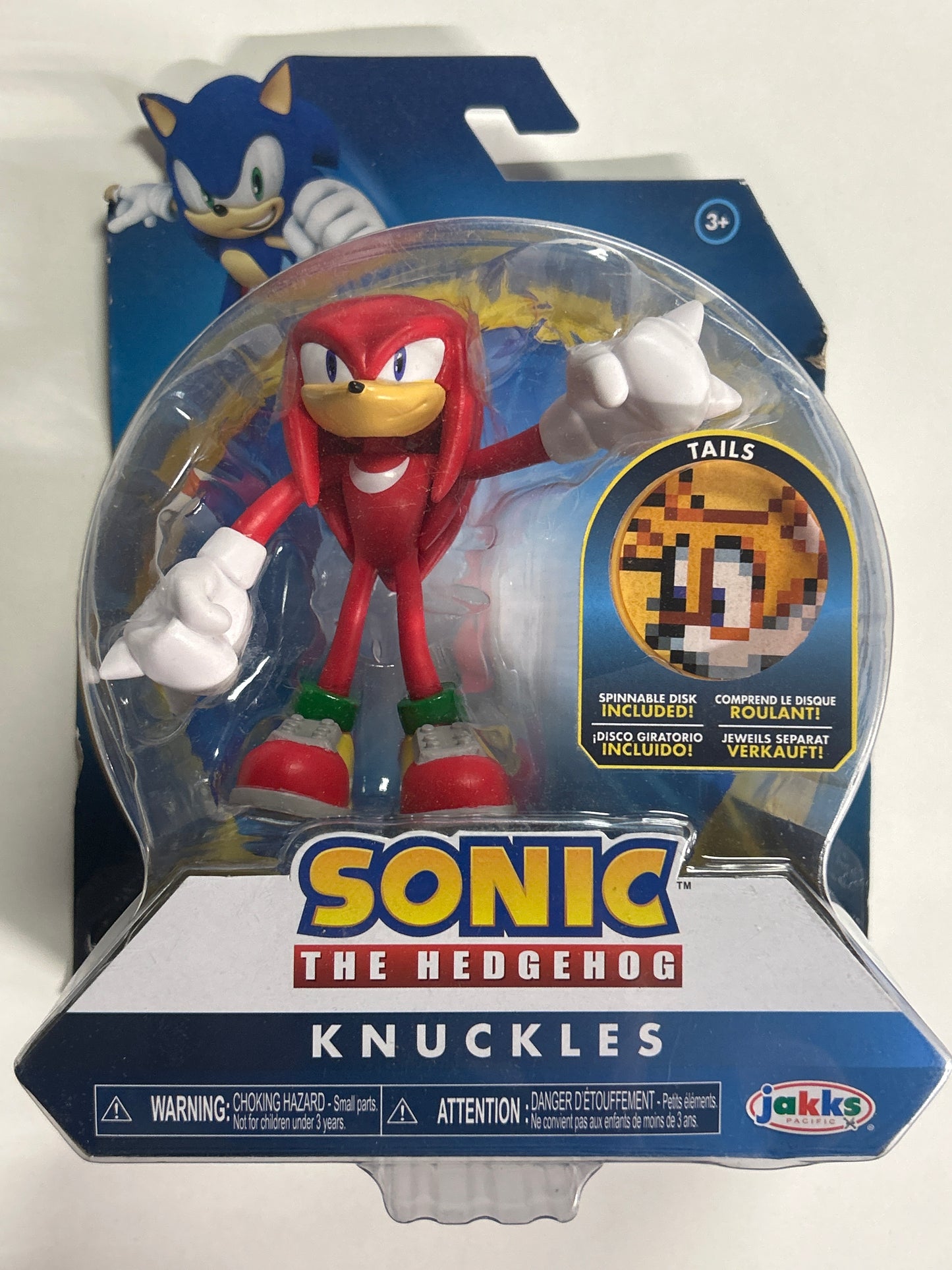 JAKKS PACIFIC SONIC THE HEDGEHOG KNUCKLES/TAILS SPINNING DISC 4”FIGURE NEW IN NEAR MINT BOX