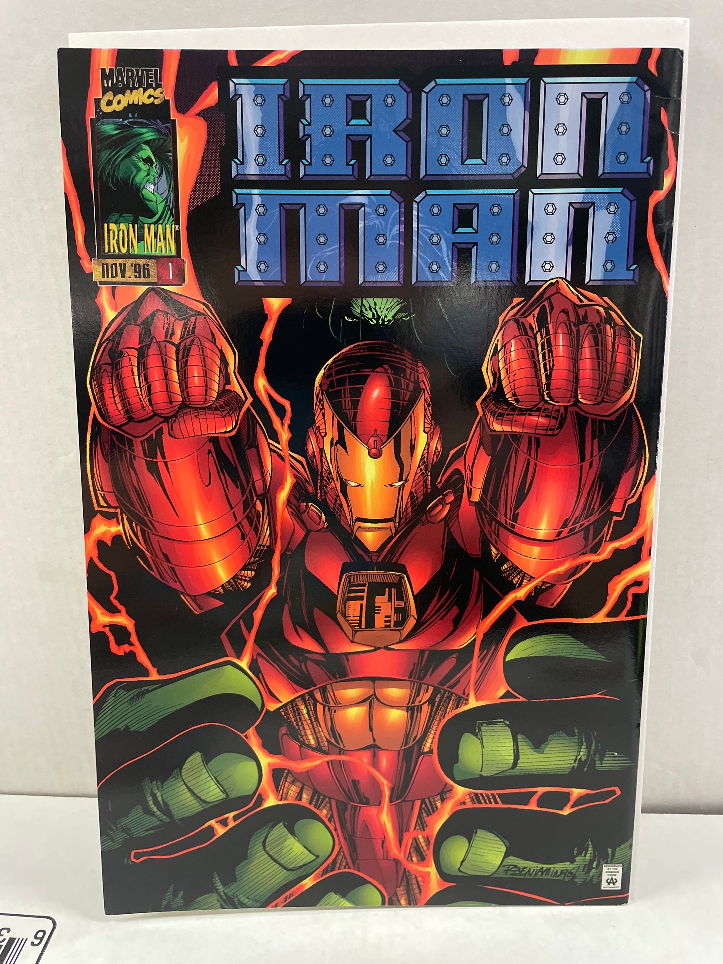 IRON MAN #1 JIM LEE 22k GOLD SIGNATURE VARIANT 1/2500 (1996 VHTF, VF/NM)